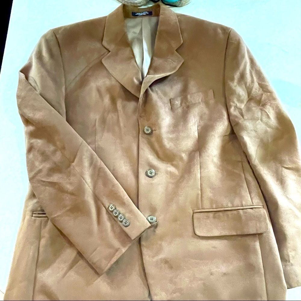 Men’s Chaps Ralph Lauren Blazer suit jacket sports coat size 40R tan soft
